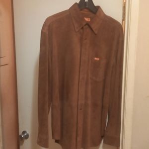 Faconnable goat skin leather dress shirt. Medium